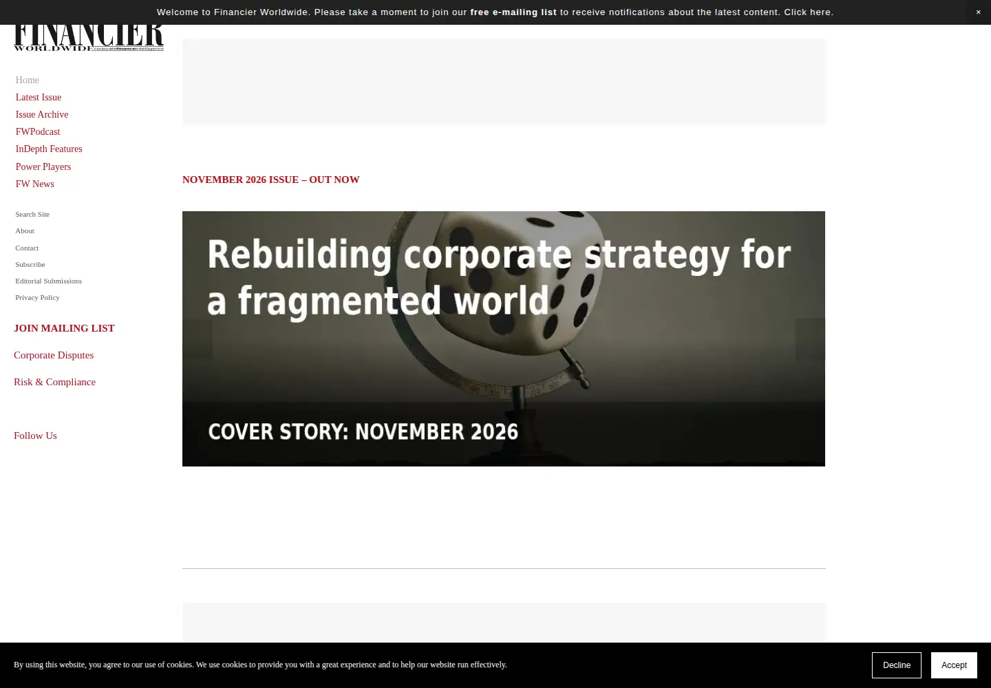 Screenshot of financierworldwide.com