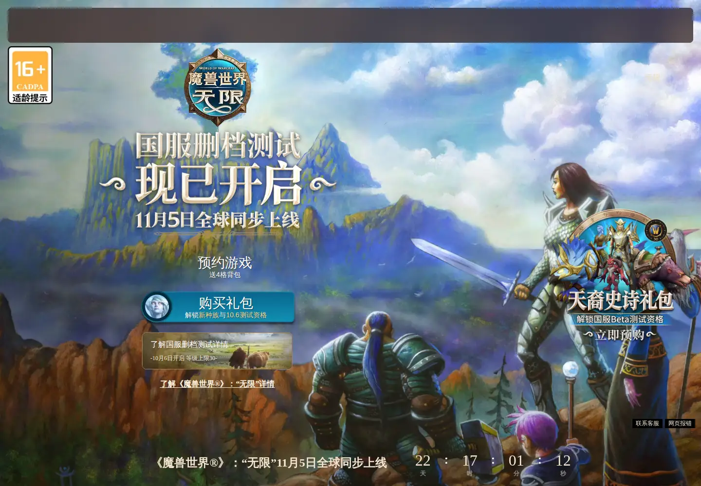 Screenshot of blizzard.cn