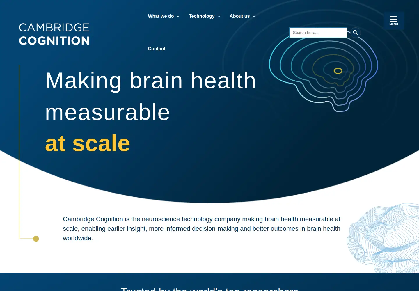 Captured homepage of cambridgecognition.com in the current scan
