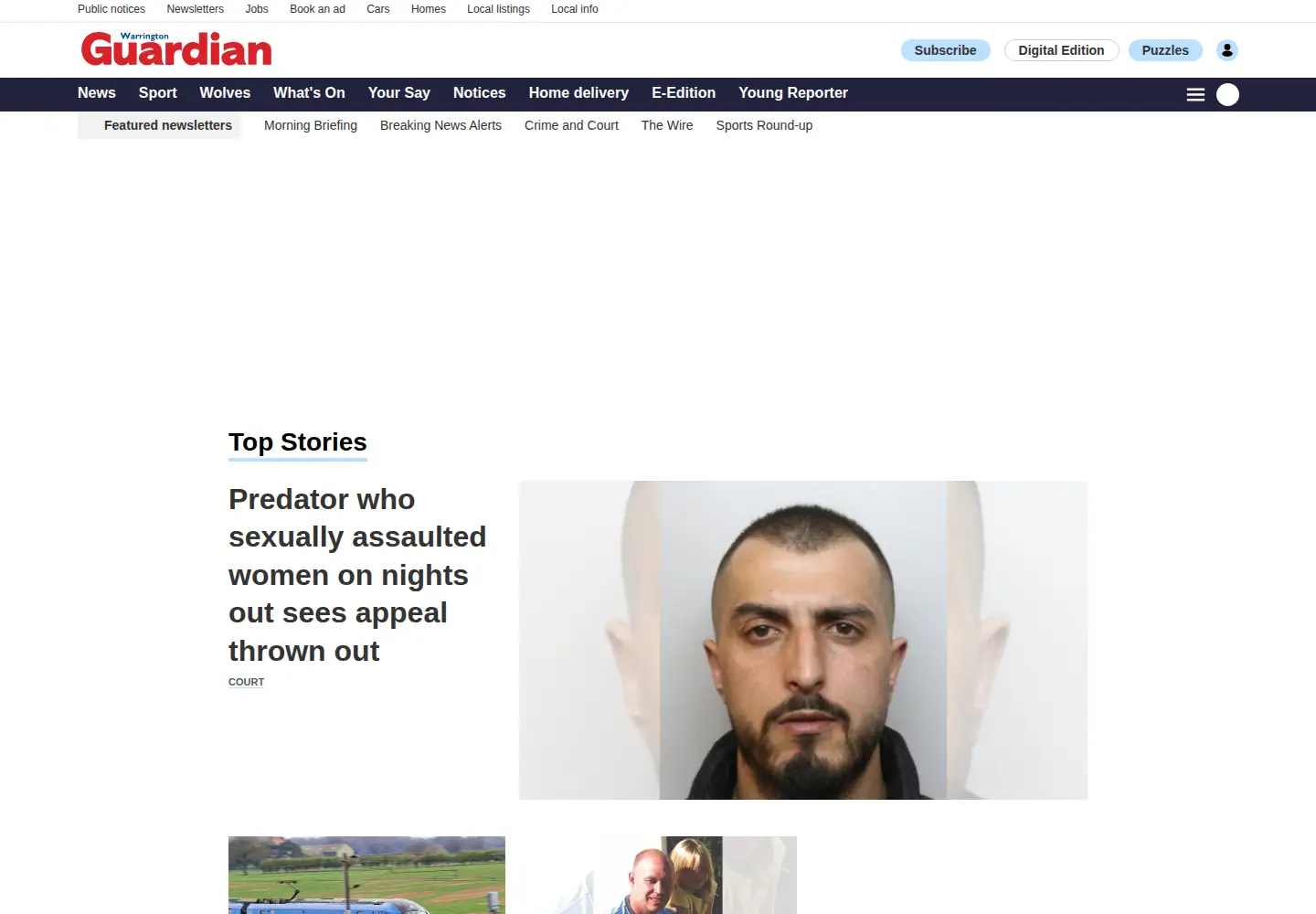 Screenshot of warringtonguardian.co.uk