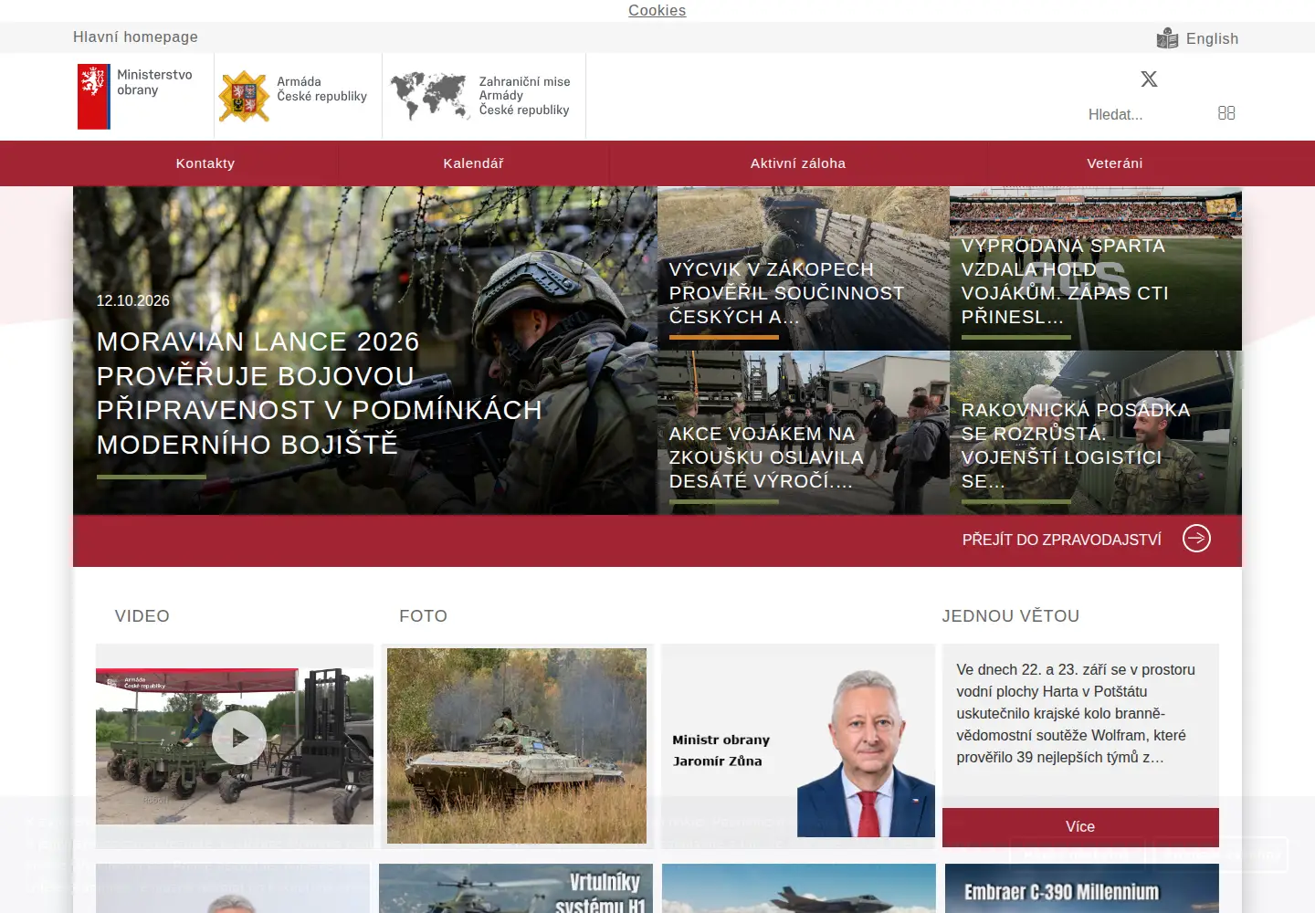 Screenshot of army.cz