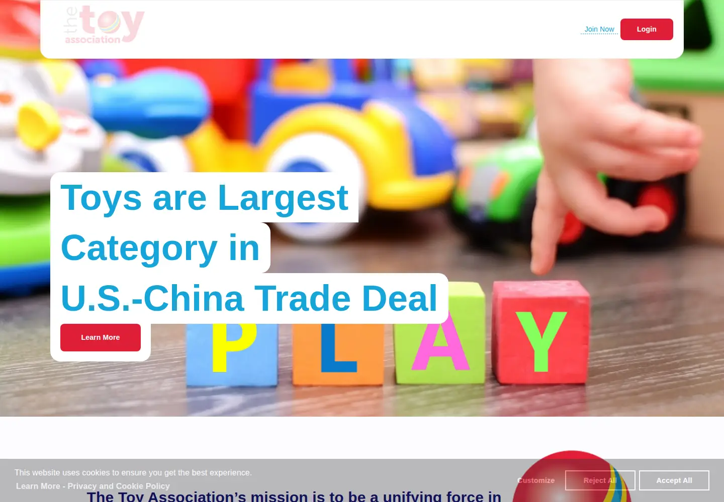Screenshot of toyassociation.org