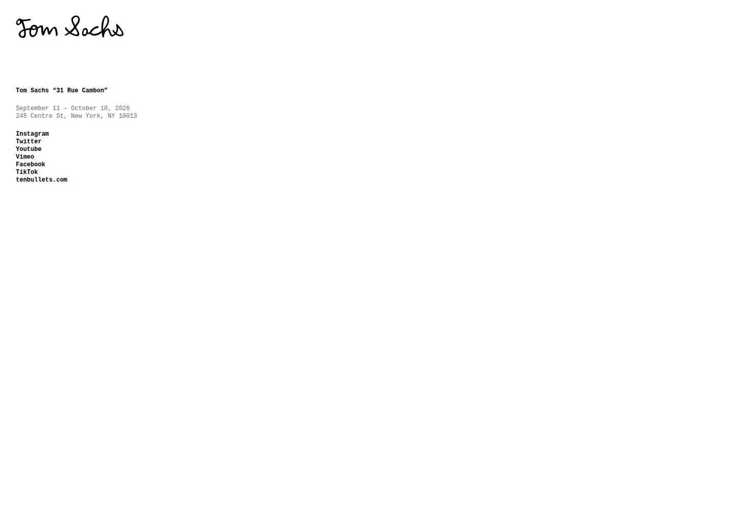 Screenshot of tomsachs.com