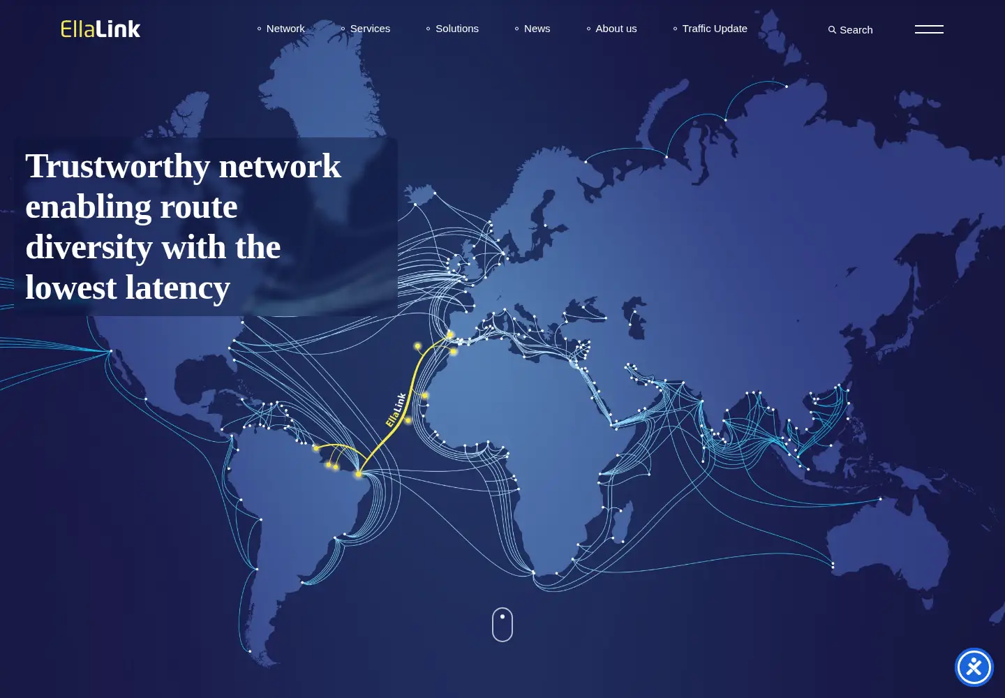 Captured homepage of ella.link in the current scan