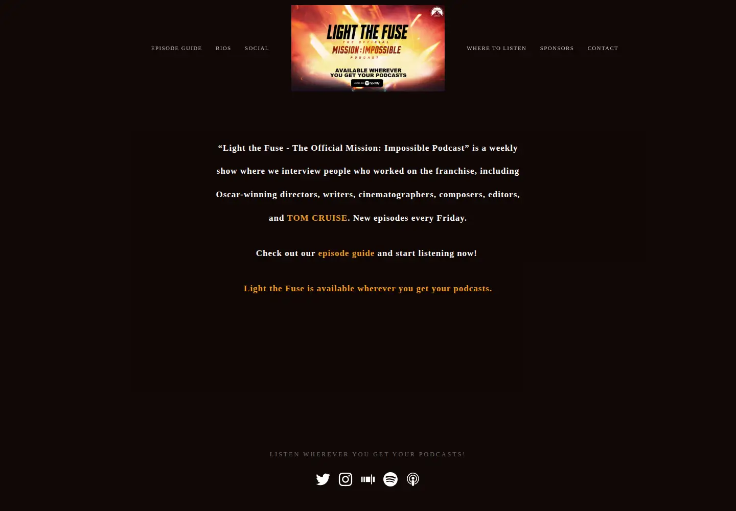 Screenshot of lightthefusepodcast.com