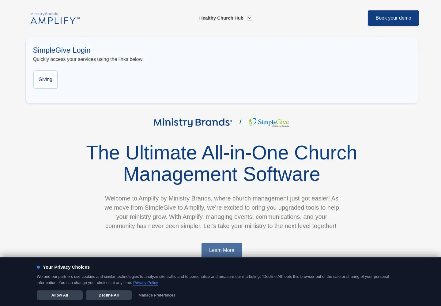 Screenshot of simplegive.com