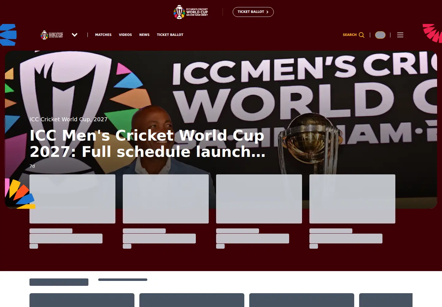 Screenshot of cricketworldcup.com