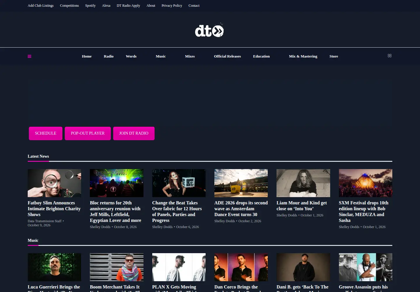 Captured homepage of datatransmission.co in the current scan