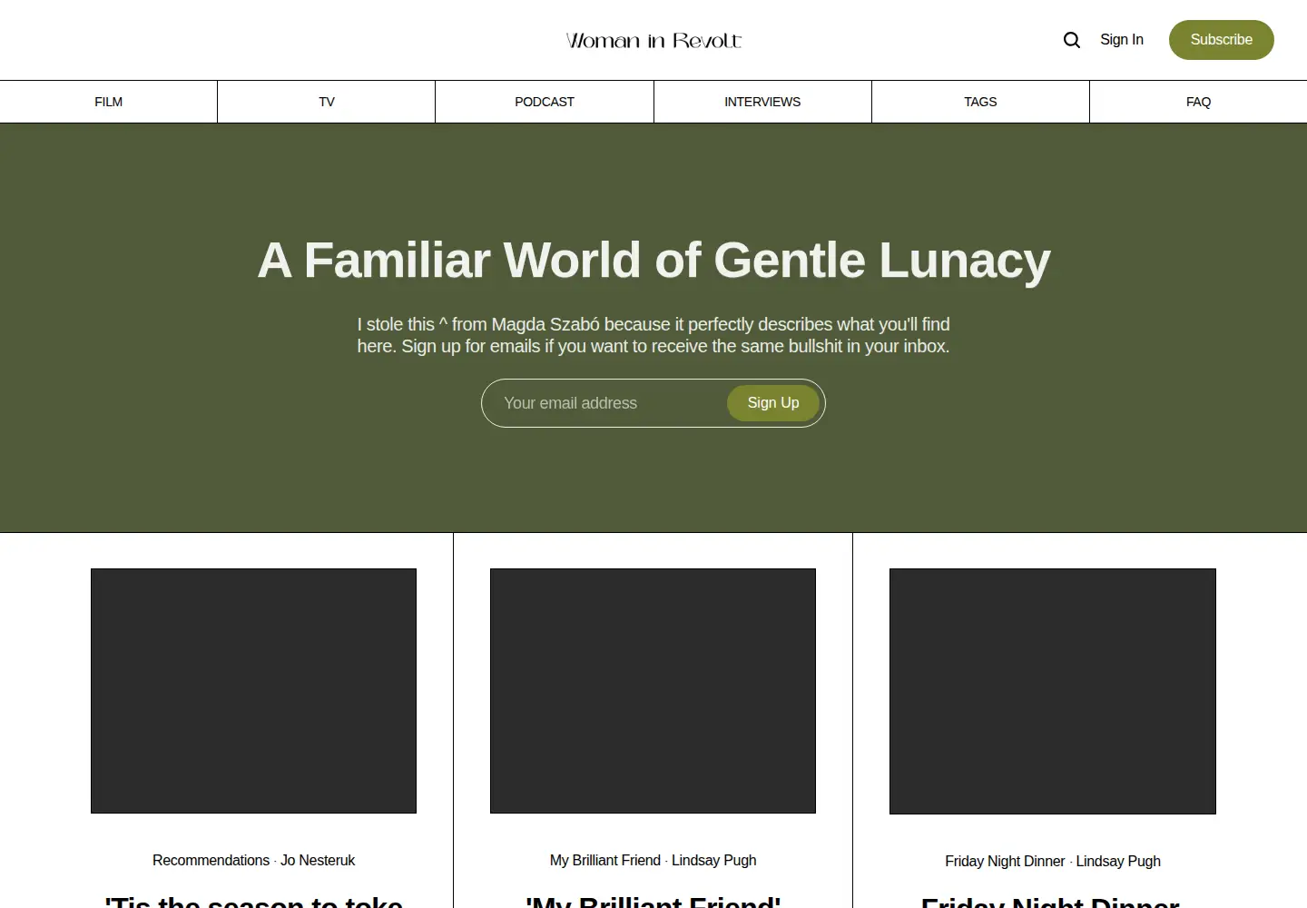 Screenshot of womaninrevolt.com