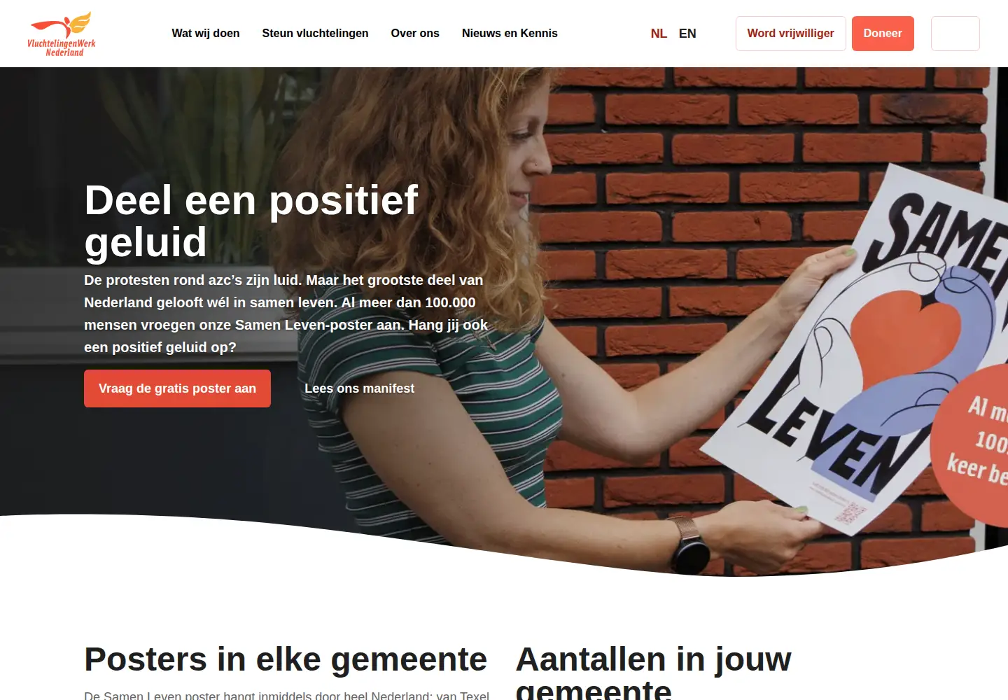 Captured homepage of vluchtelingenwerk.nl in the current scan