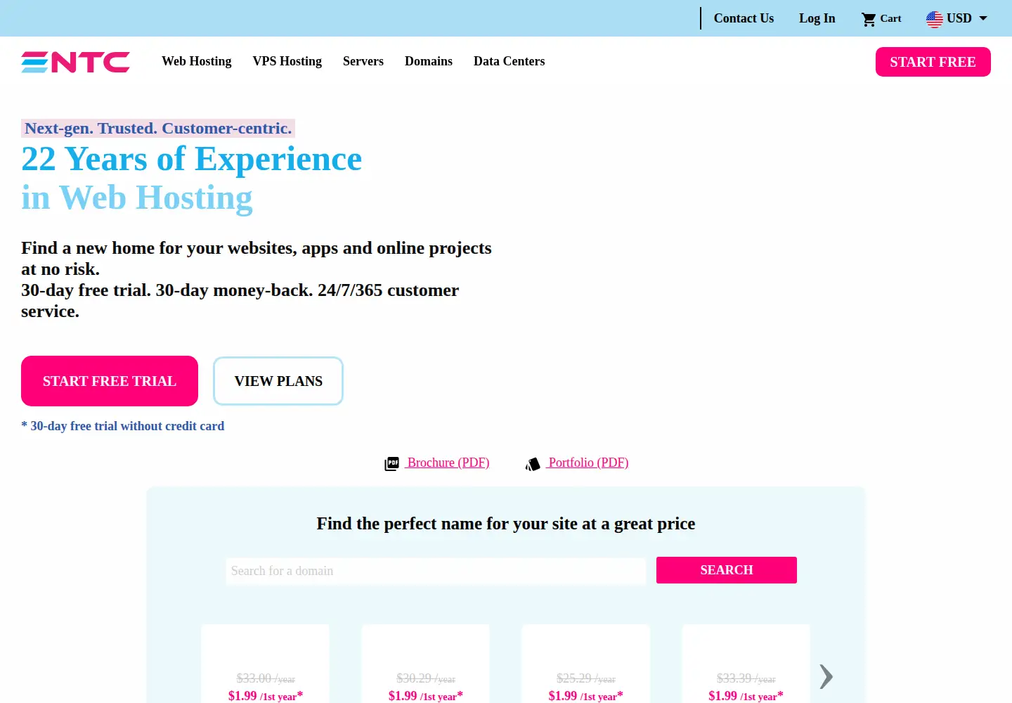 Screenshot of ntchosting.com
