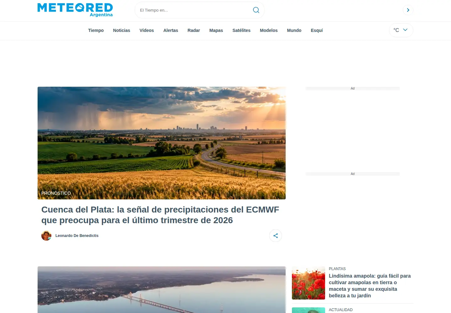 Screenshot of meteored.com.ar
