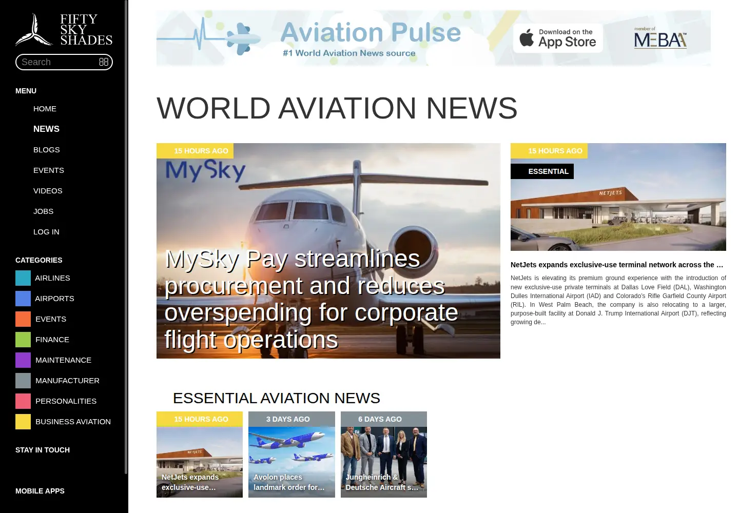 Screenshot of 50skyshades.com