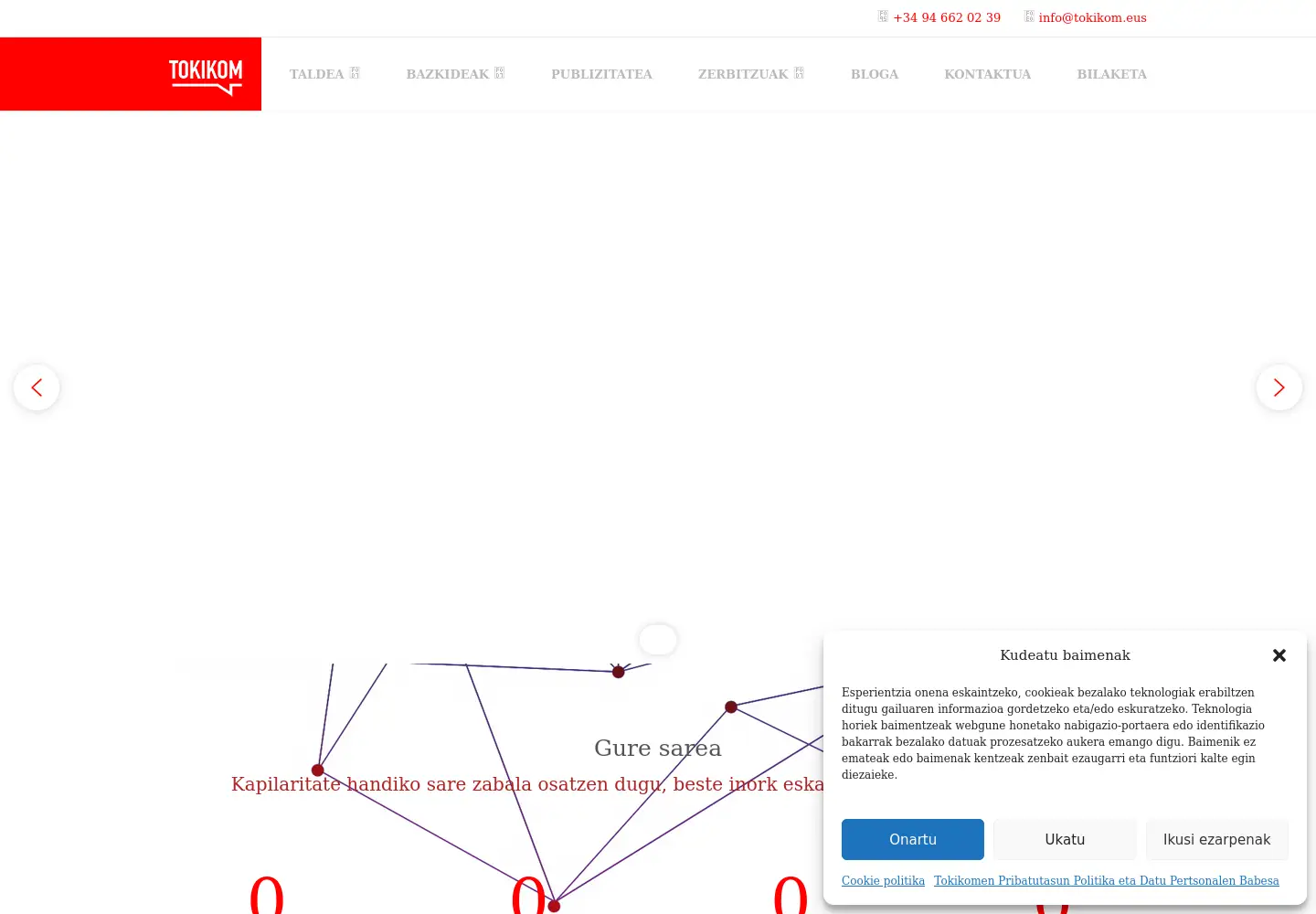 Screenshot of tokikom.eus