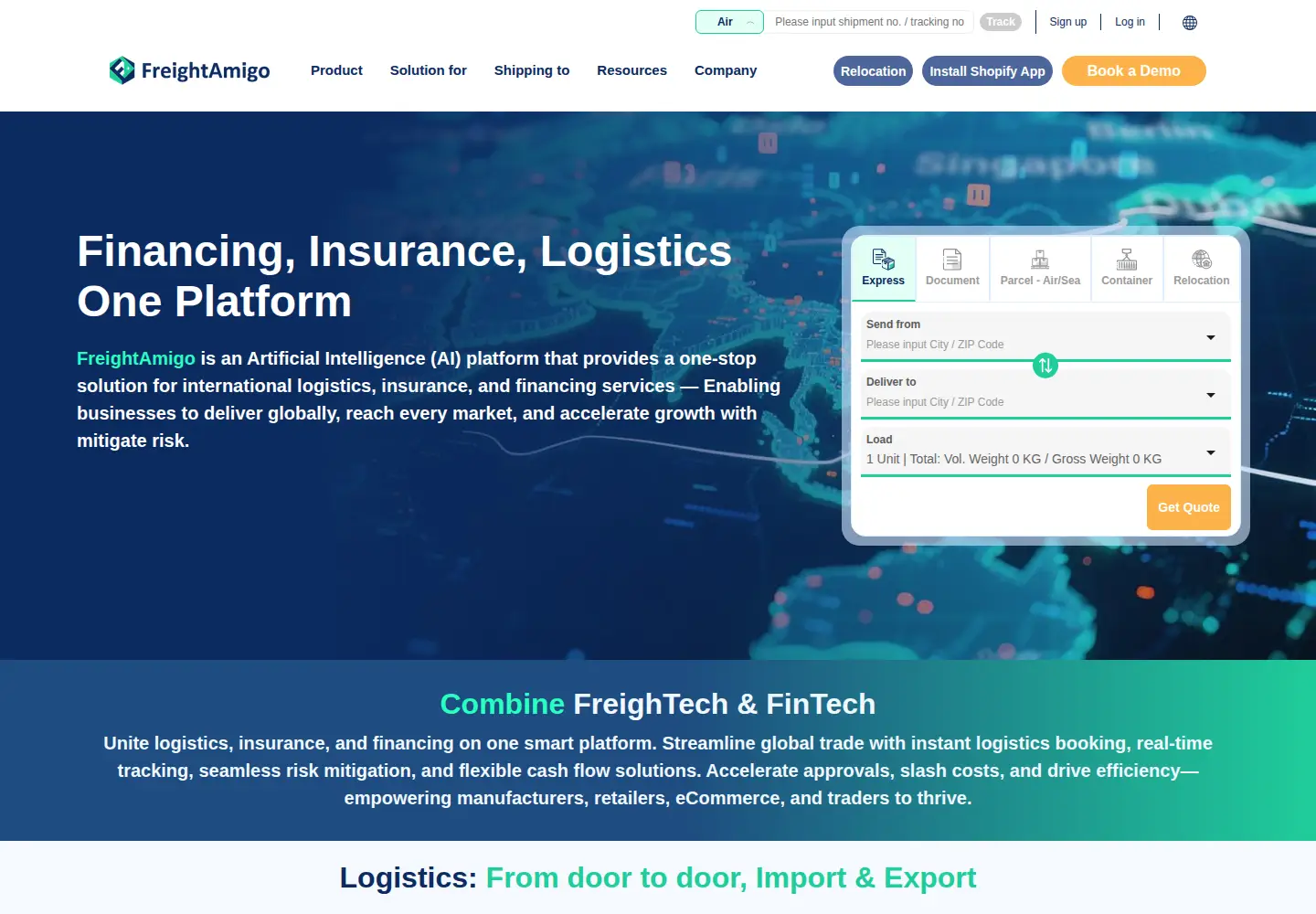 Screenshot of freightamigo.com
