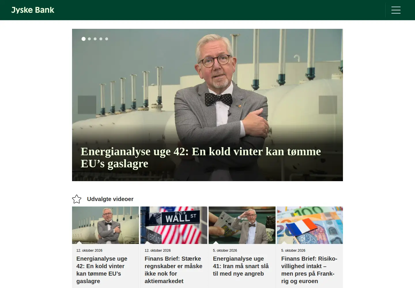 Captured homepage of jyskebank.tv in the current scan