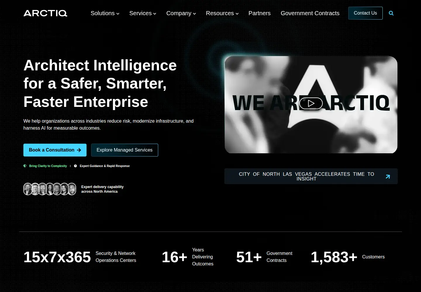 Captured homepage of arctiq.com in the current scan