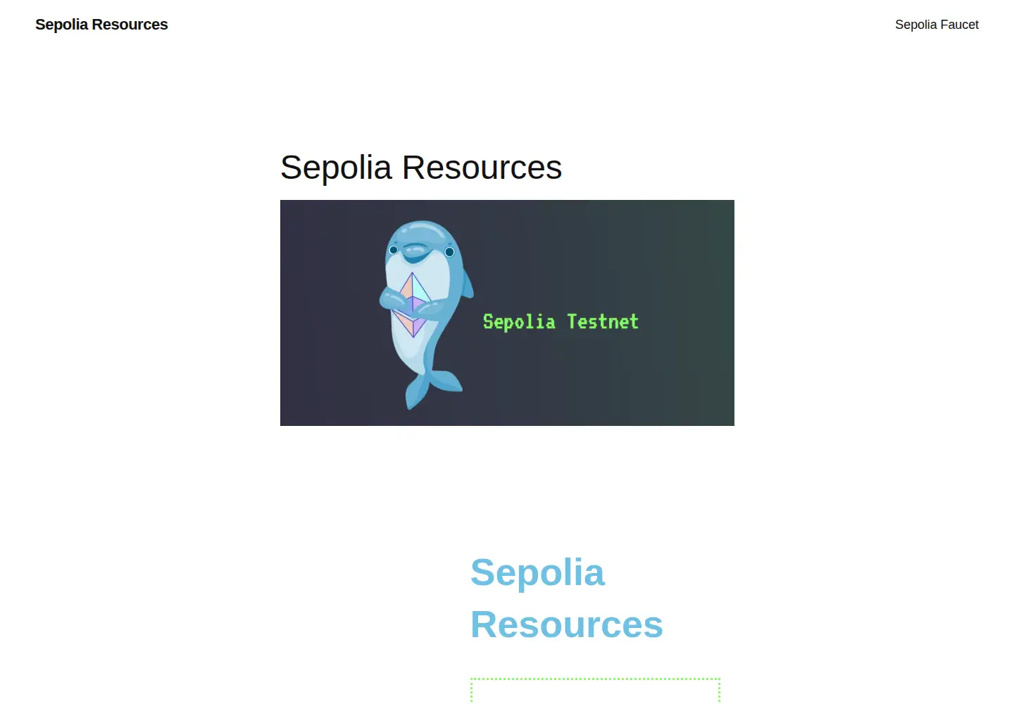 Screenshot of sepolia.dev