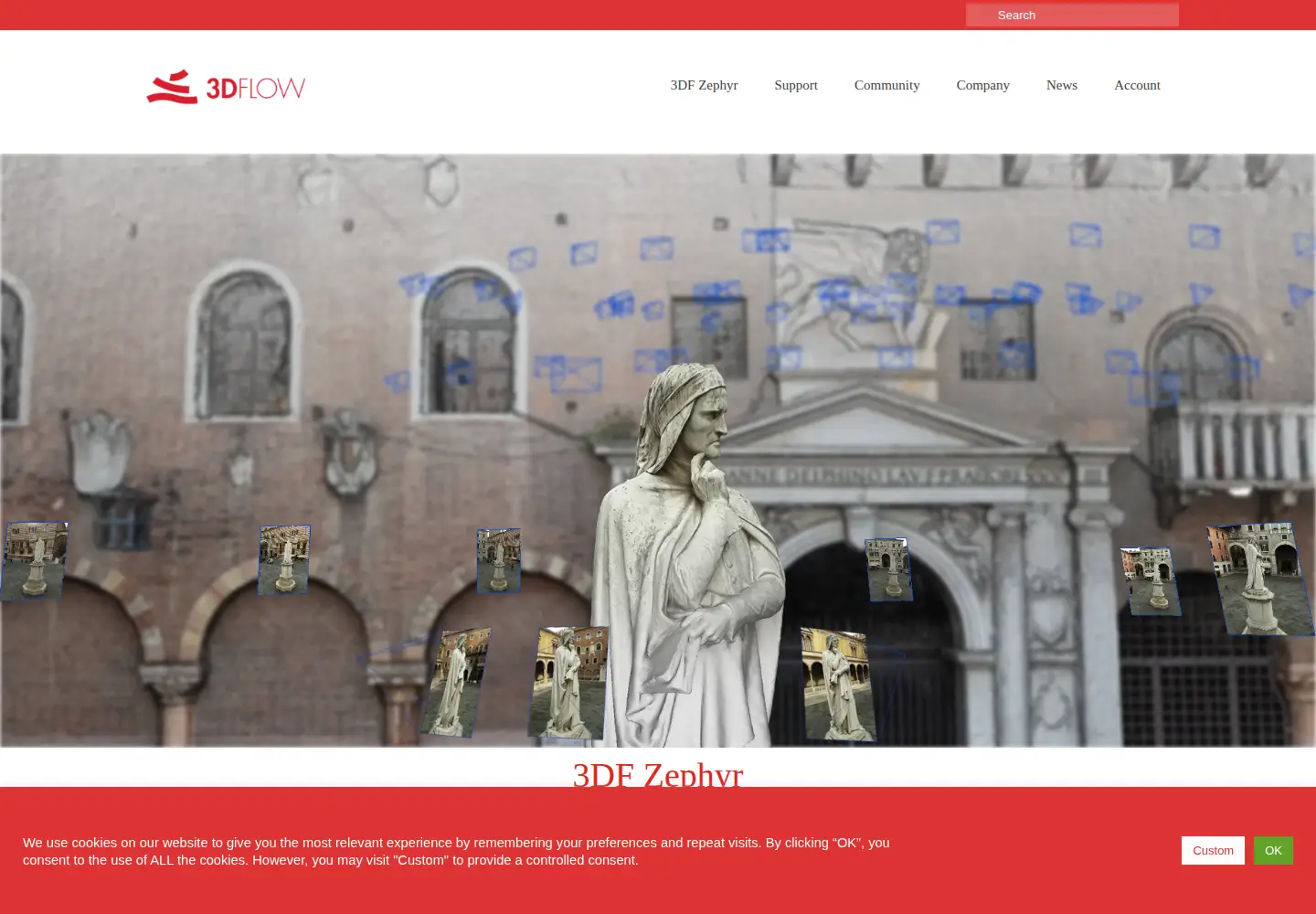 Captured homepage of 3dflow.net in the current scan