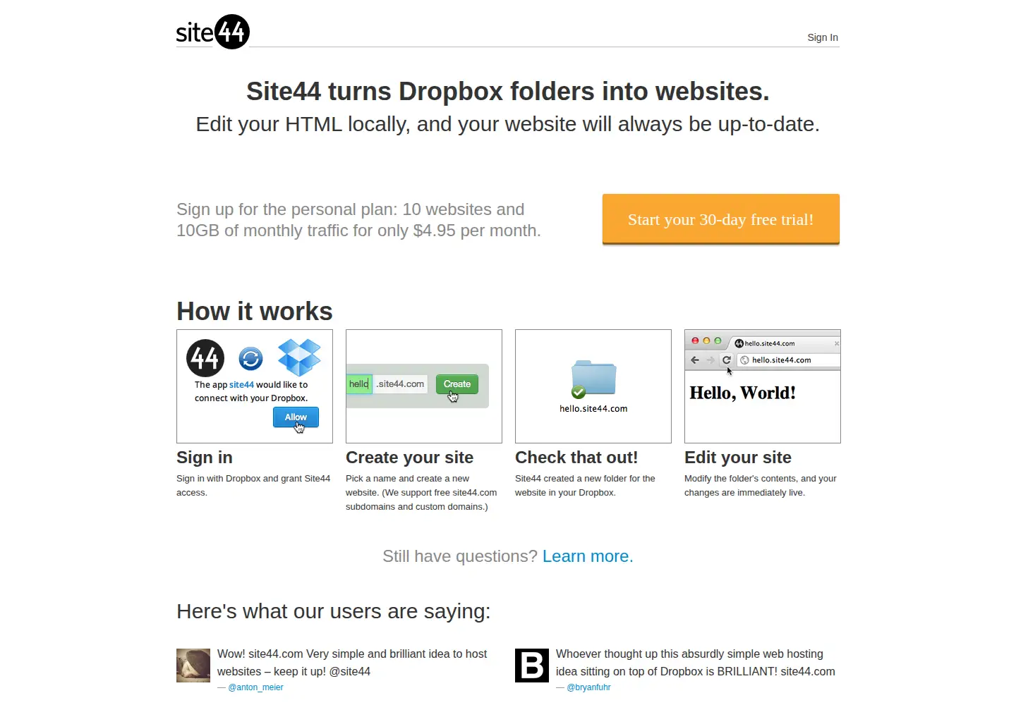 Screenshot of site44.com