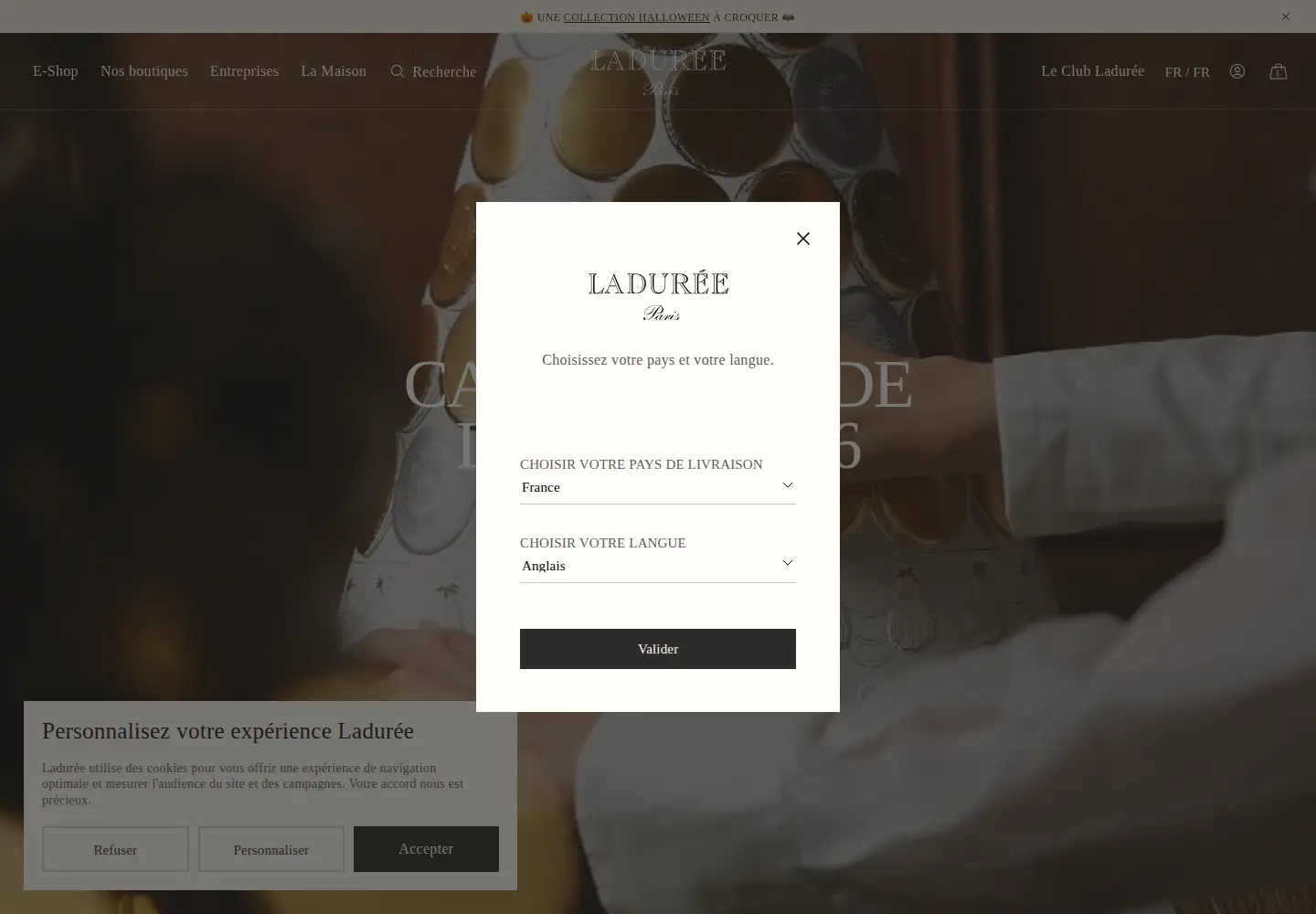 Screenshot of laduree.com
