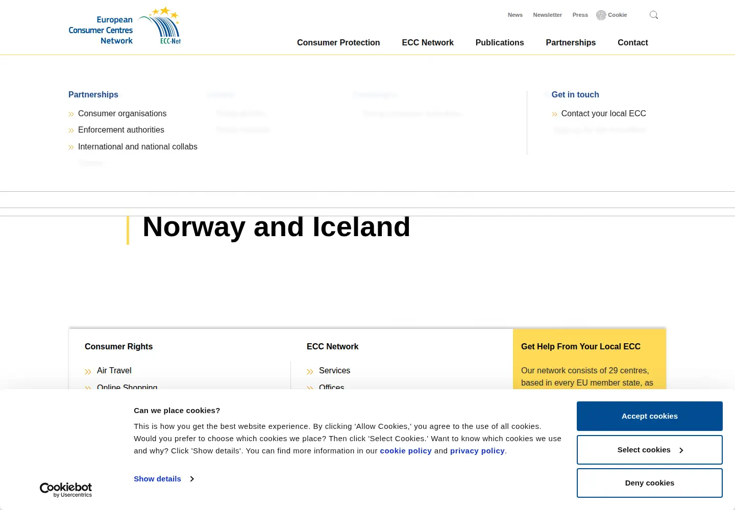 Screenshot of eccnet.eu