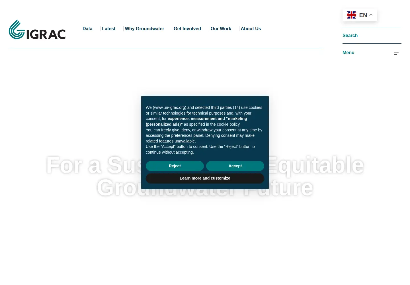 Captured homepage of un-igrac.org in the current scan