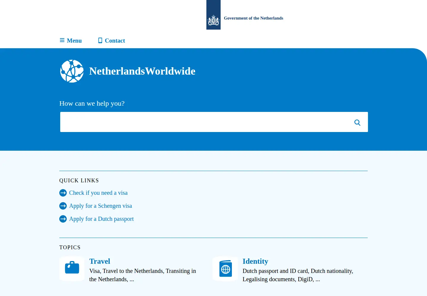 Captured homepage of netherlandsworldwide.nl in the current scan