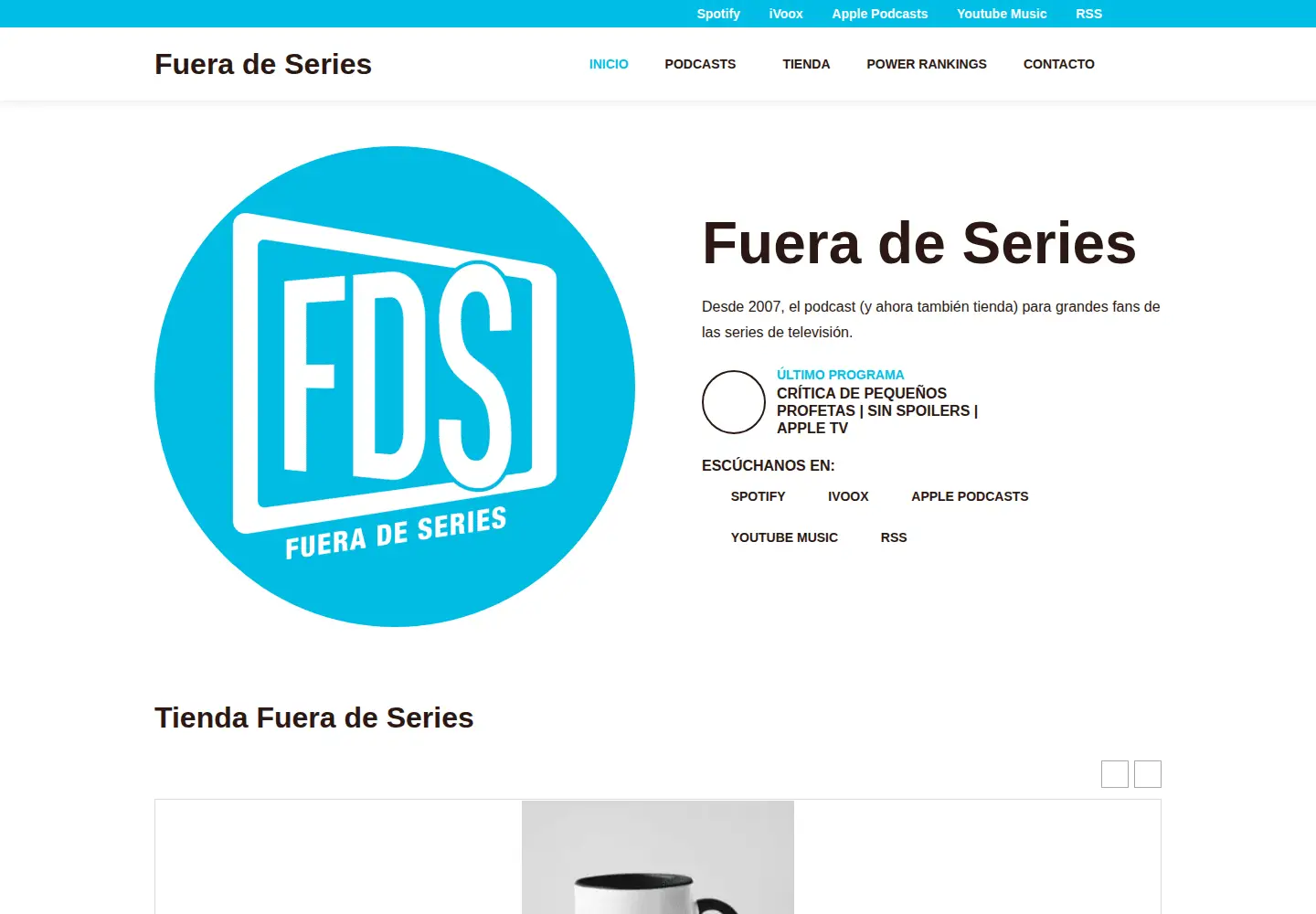 Screenshot of fueradeseries.com