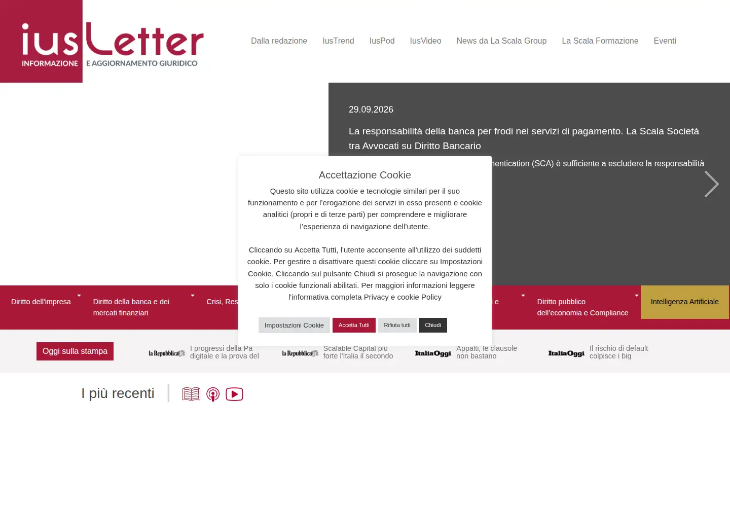 Captured homepage of iusletter.com in the current scan