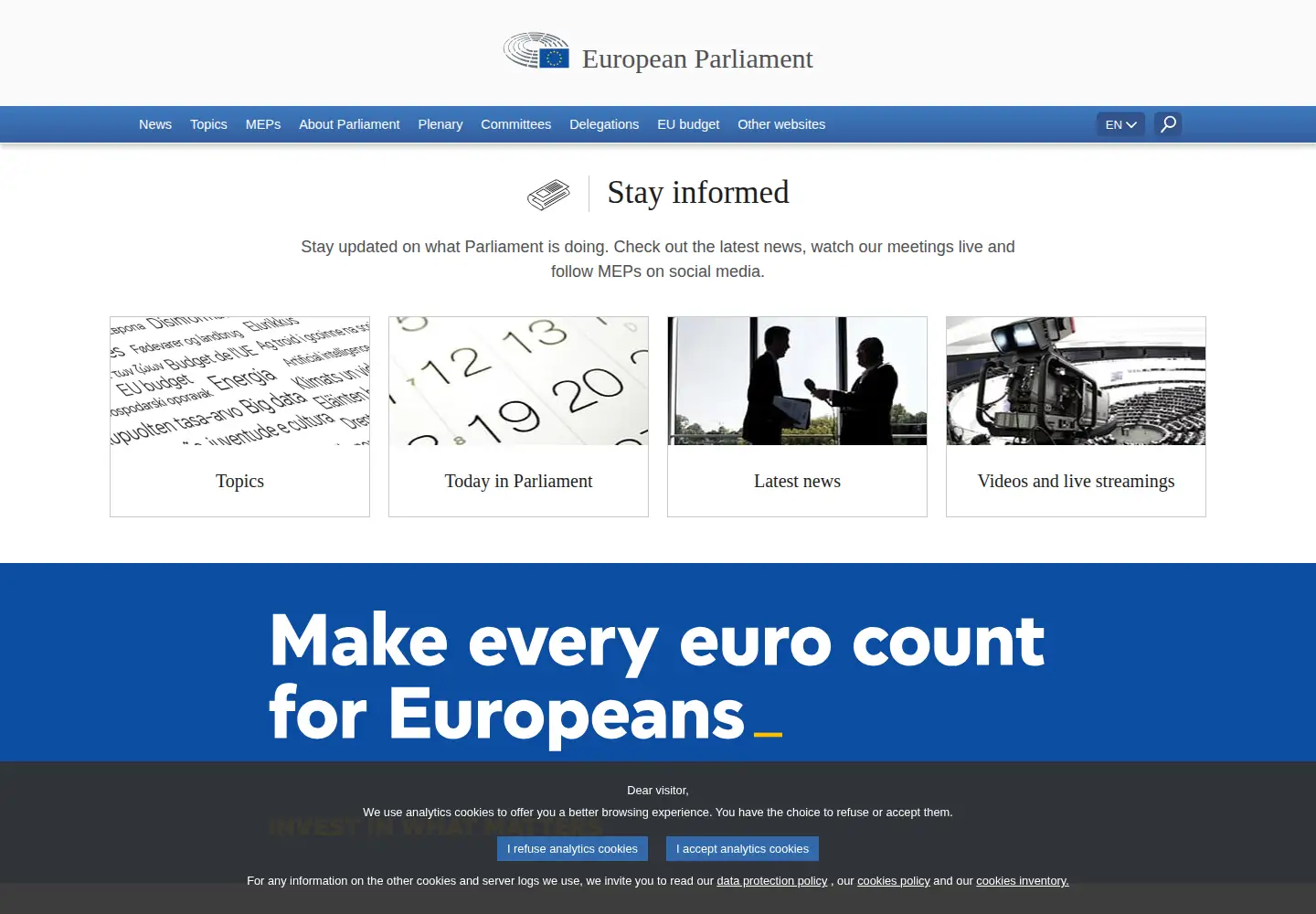 Screenshot of ep.eu