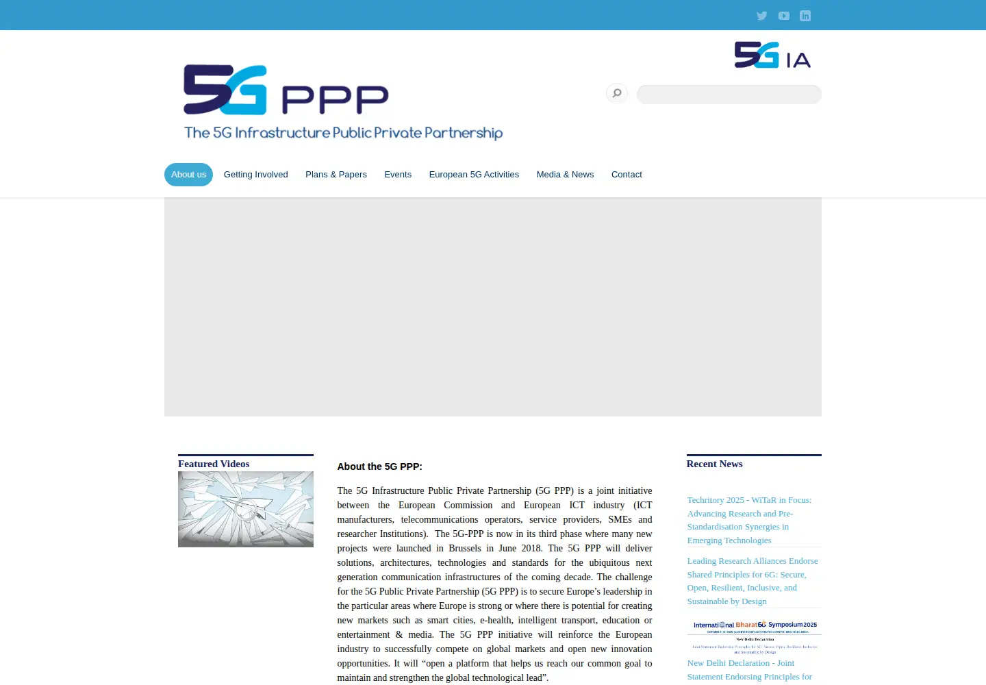 Screenshot of 5g-ppp.eu