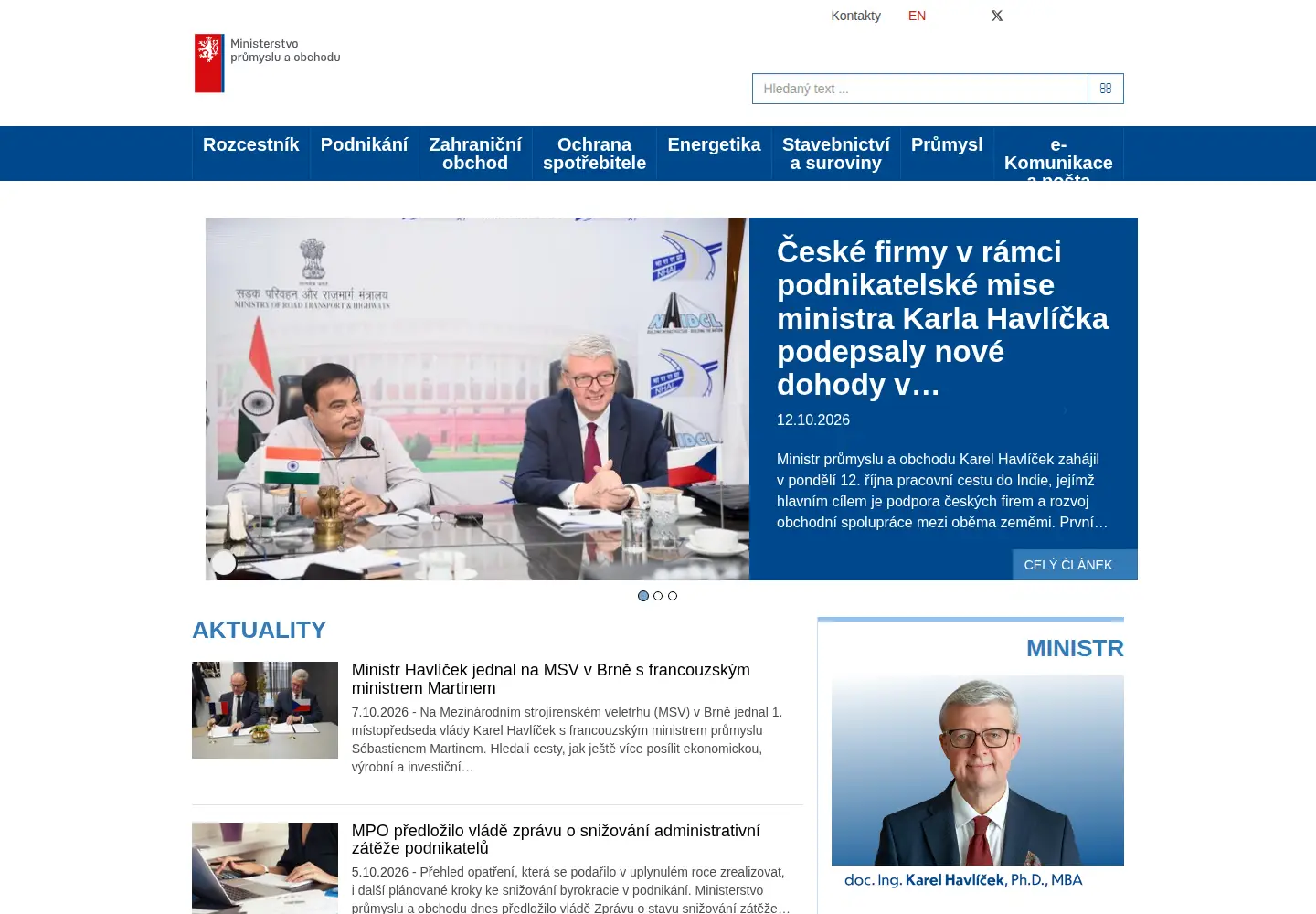 Screenshot of mpo.cz