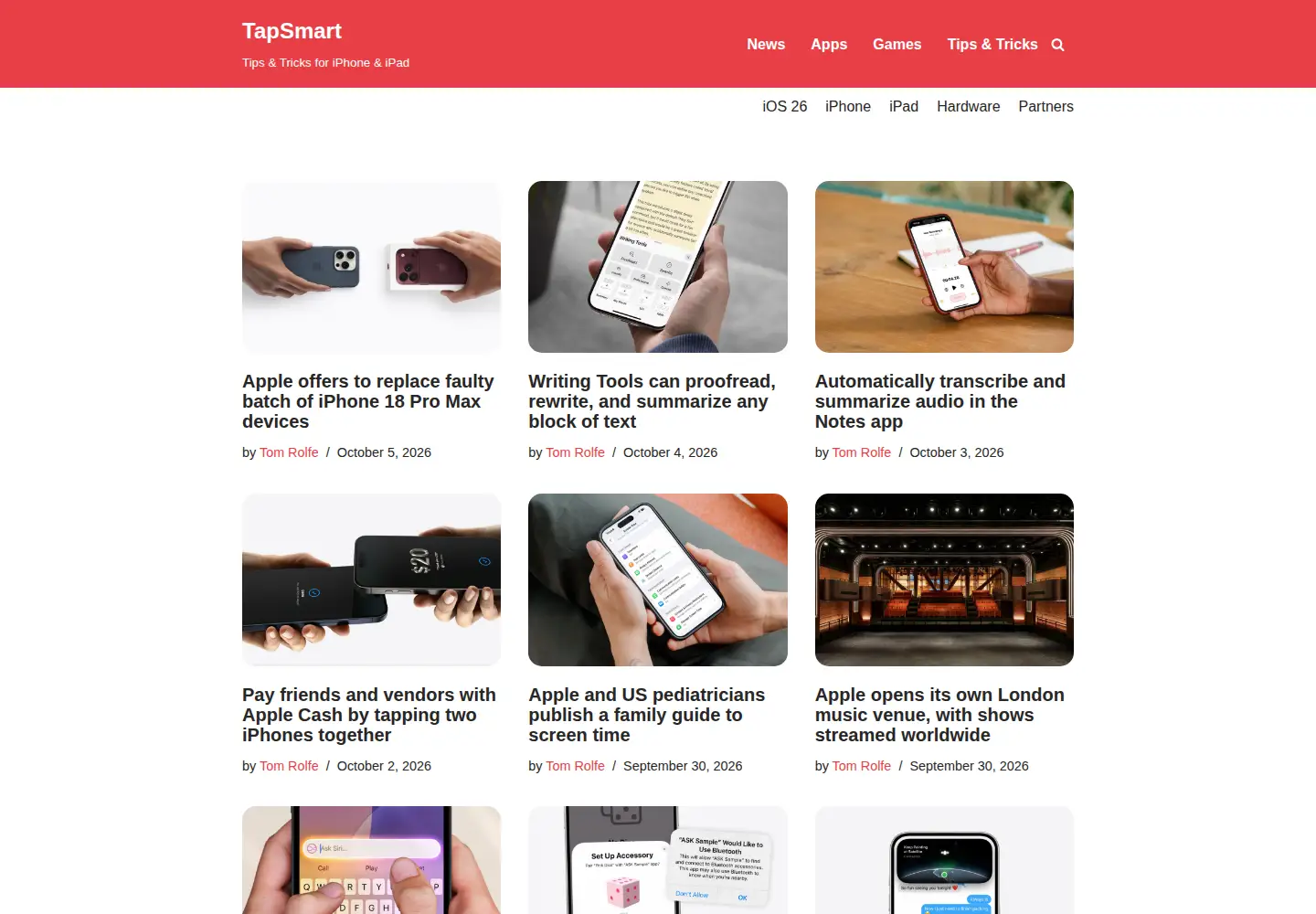 Screenshot of tapsmart.com