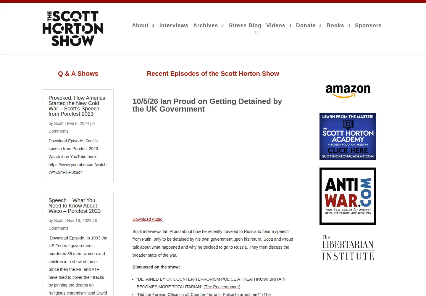 Screenshot of scotthorton.org