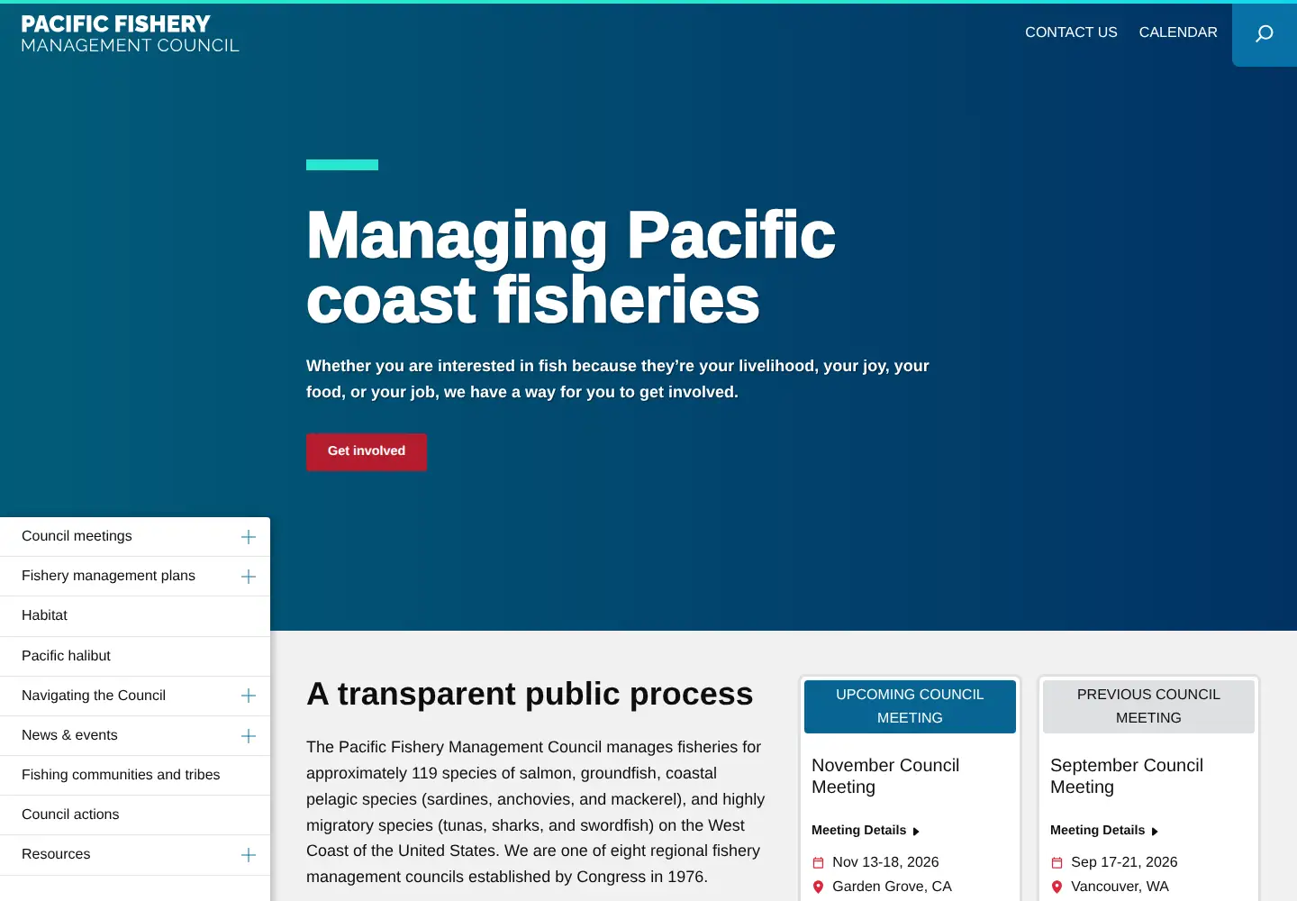 Screenshot of pcouncil.org