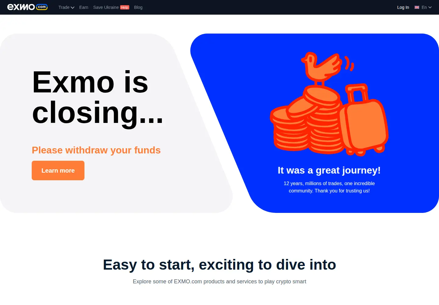 Screenshot of exmo.com
