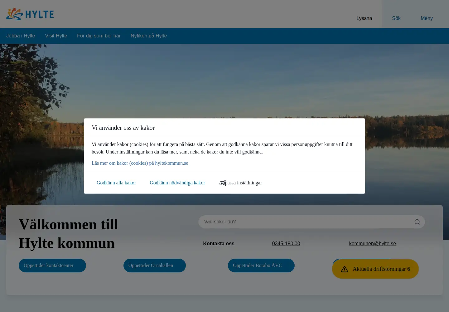 Captured homepage of hylte.se in the current scan