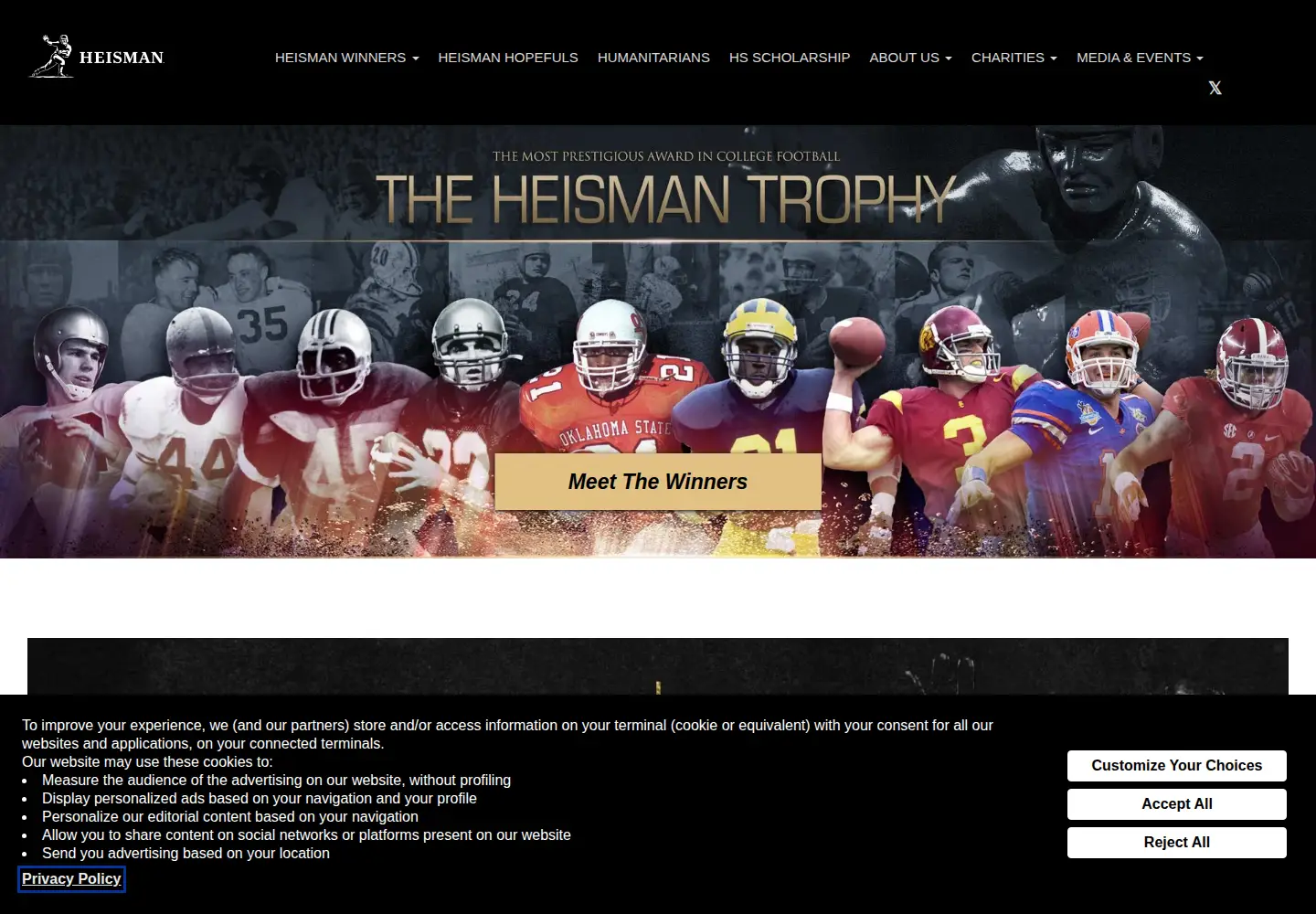 Screenshot of heisman.com