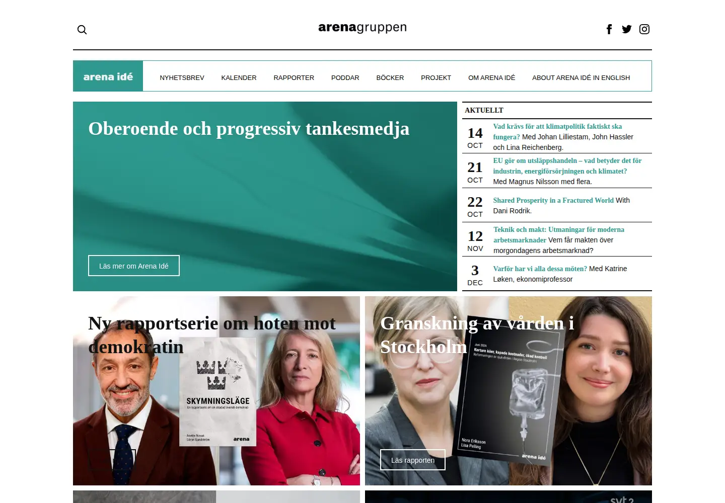 Screenshot of arenaide.se