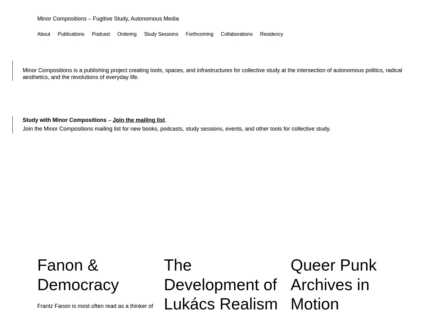 Screenshot of minorcompositions.info