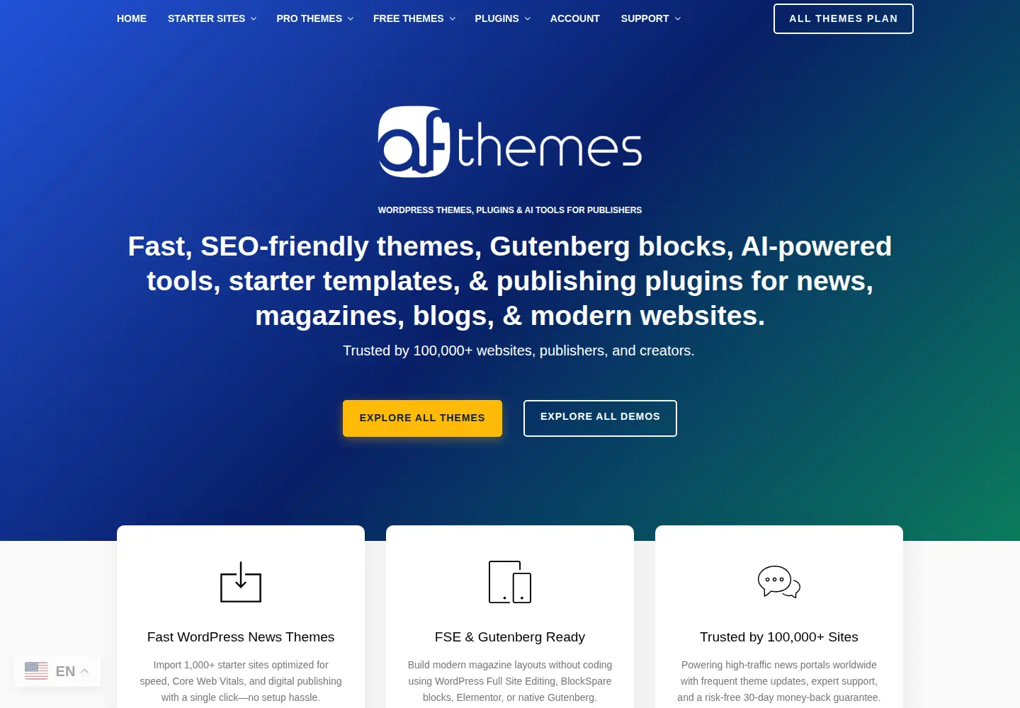 Captured homepage of afthemes.com in the current scan