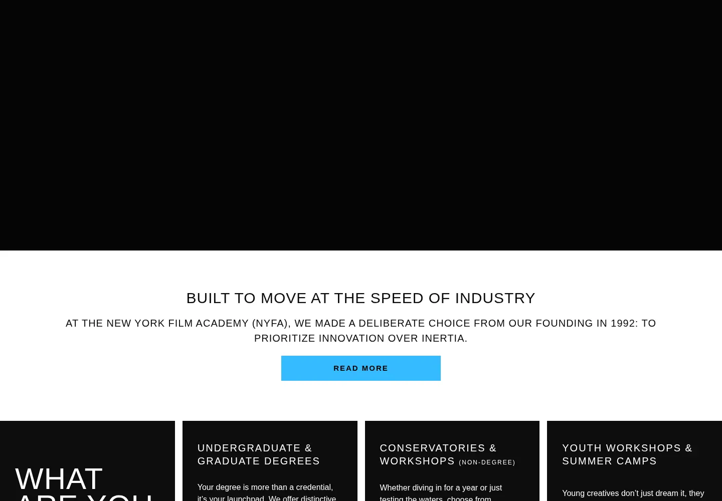 Screenshot of nyfa.edu