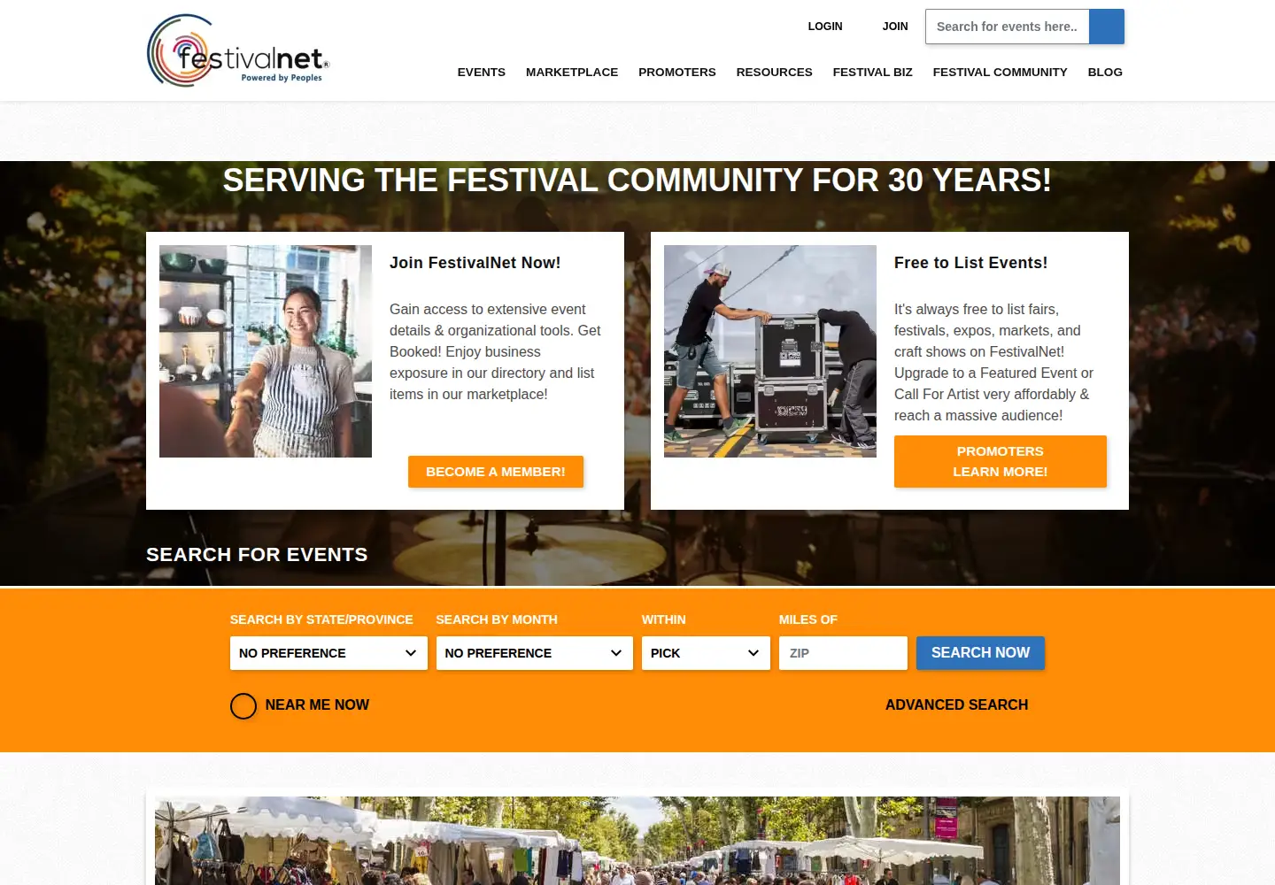 Screenshot of festivalnet.com
