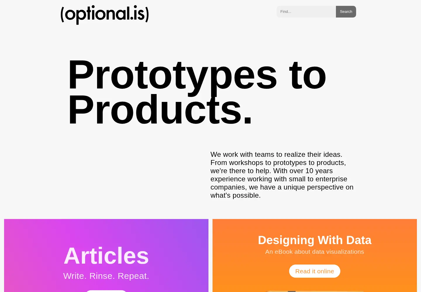 Screenshot of optional.is