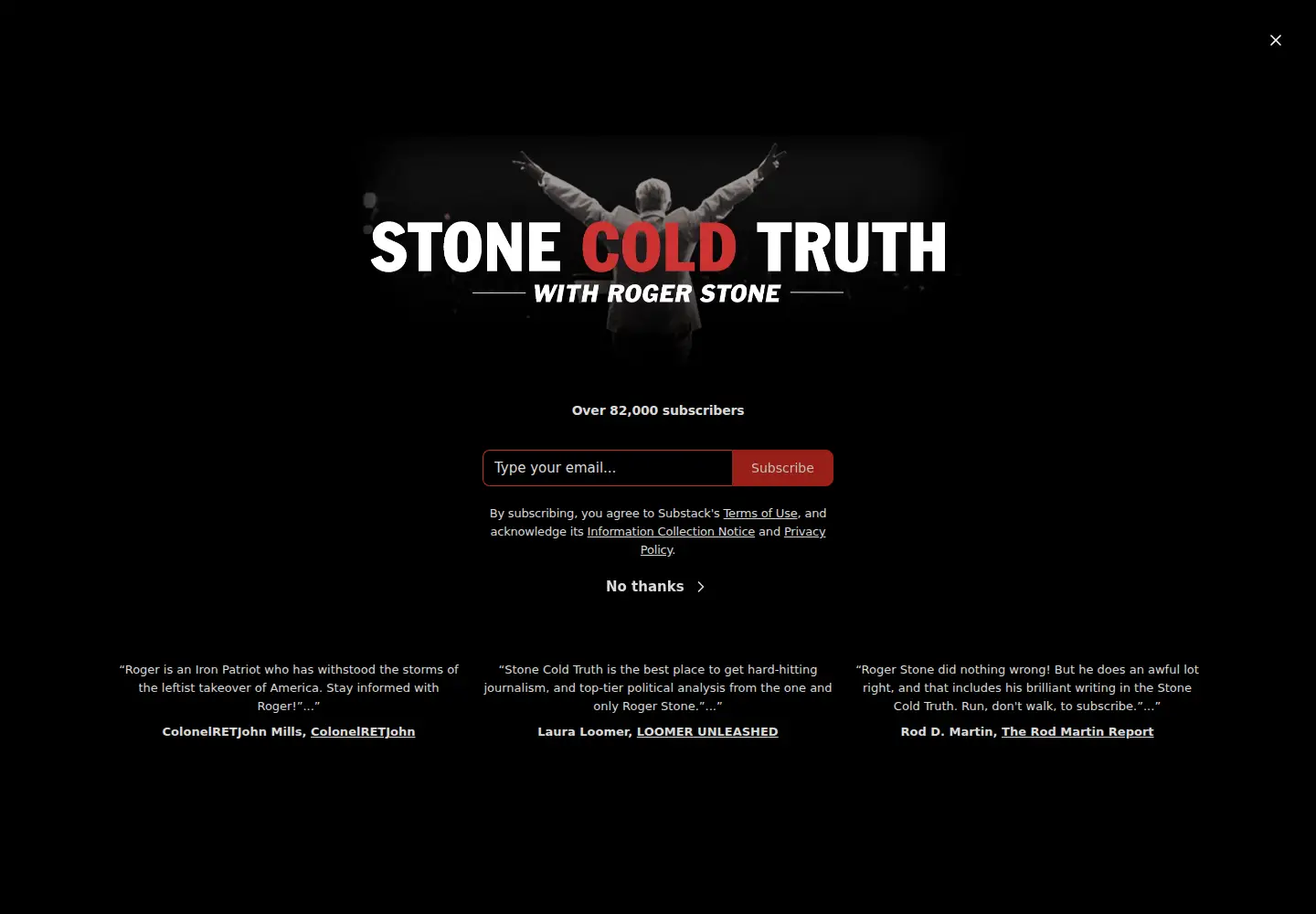 Screenshot of stonecoldtruth.com
