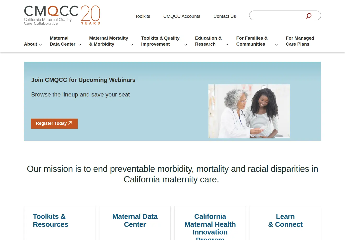 Captured homepage of cmqcc.org in the current scan