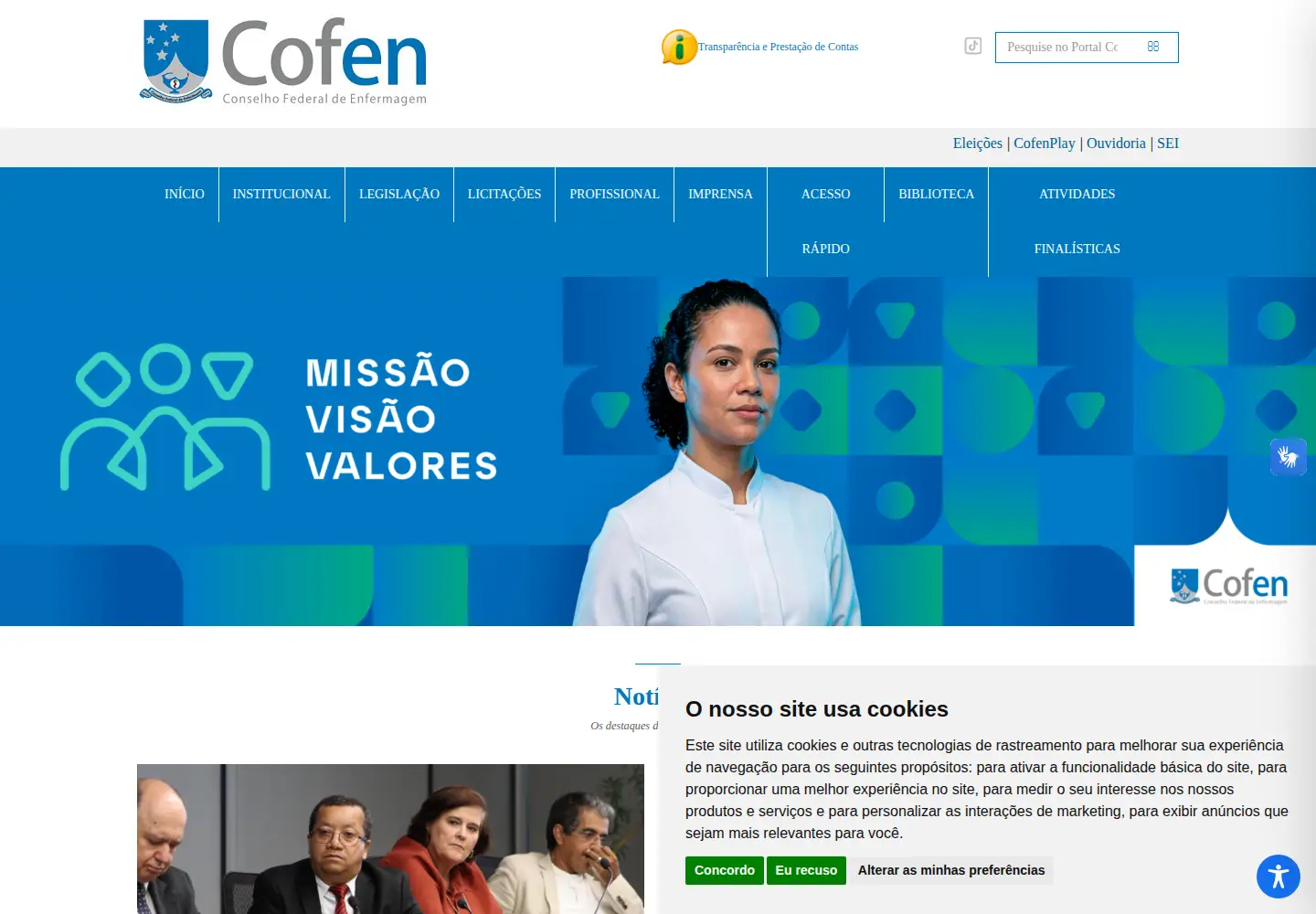 Screenshot of cofen.gov.br