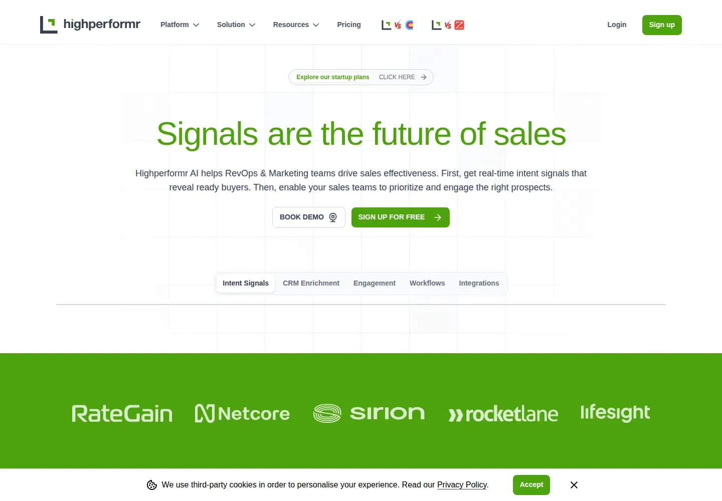 Screenshot of highperformr.ai