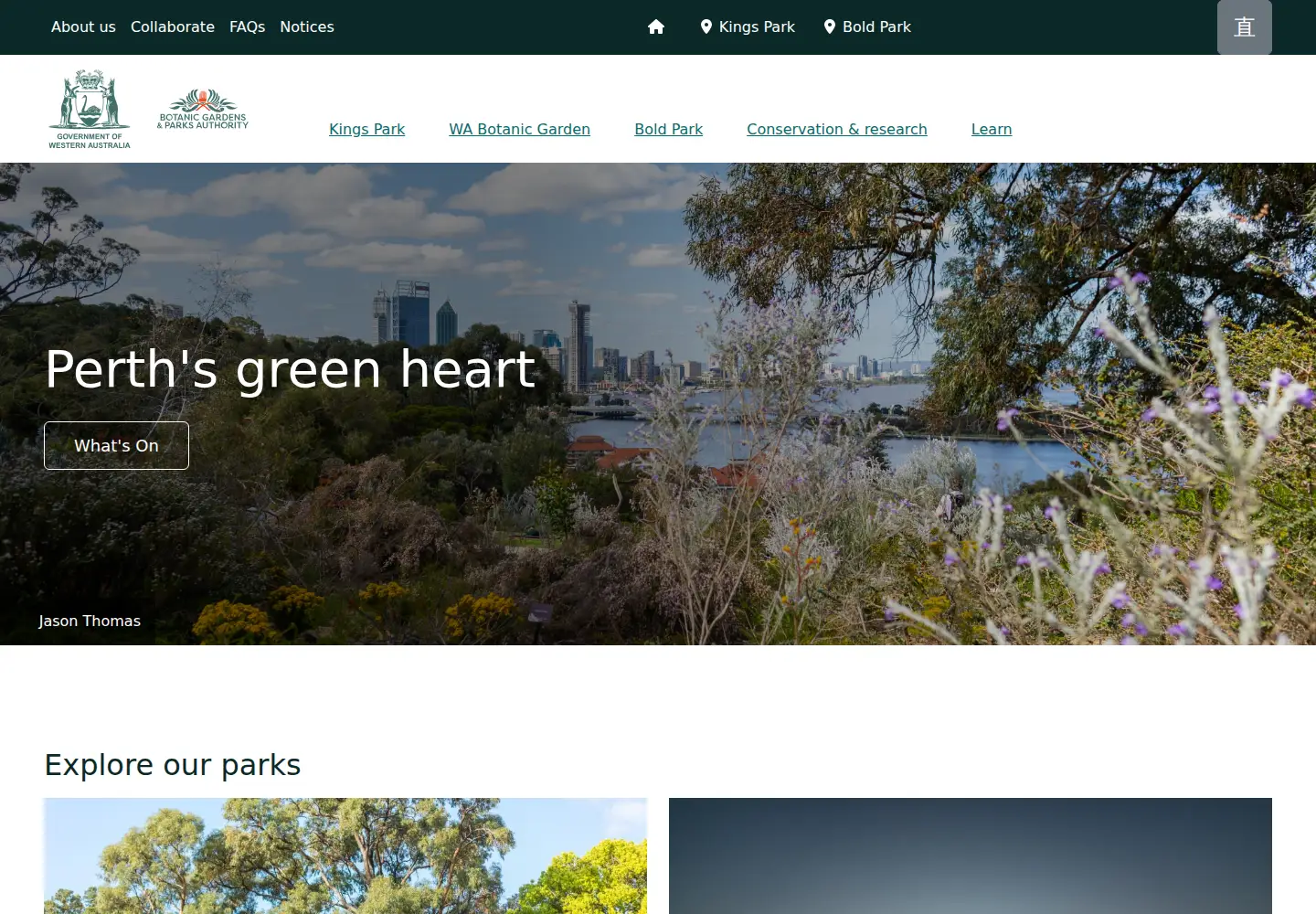 Captured homepage of bgpa.wa.gov.au in the current scan